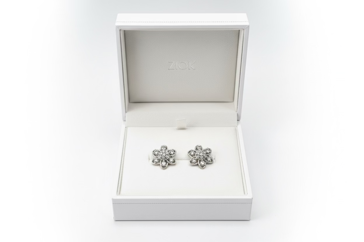 Crystal Petal Blossom Stud Earrings