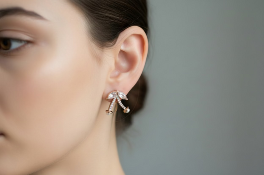 Rose Gold Cherry Stud Earring