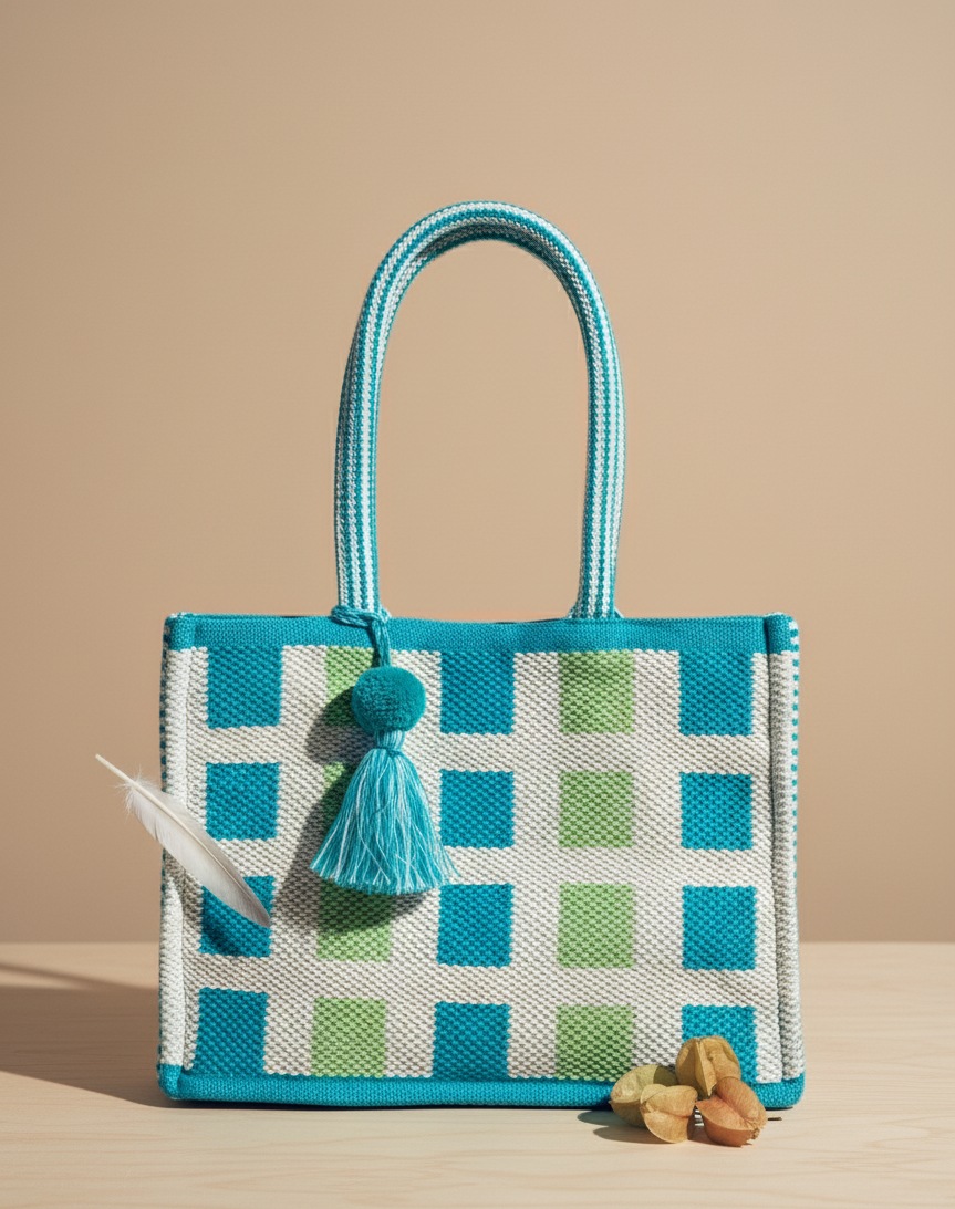 The Modern Patchwork Bag (blue)