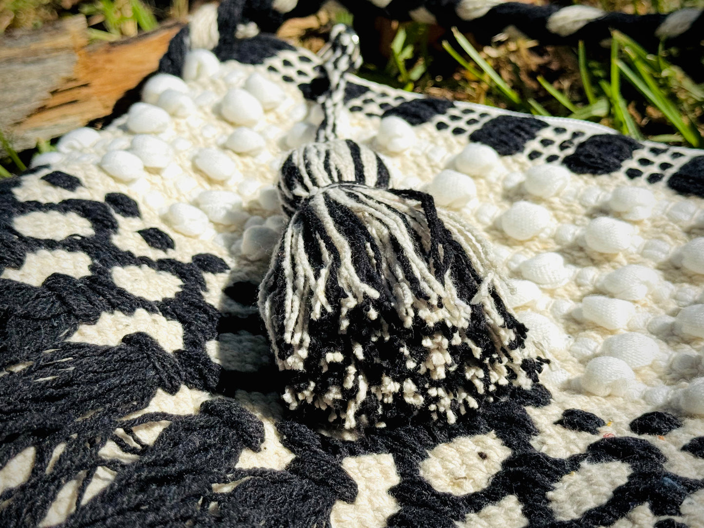 Midnight Bloom Fringe Bag