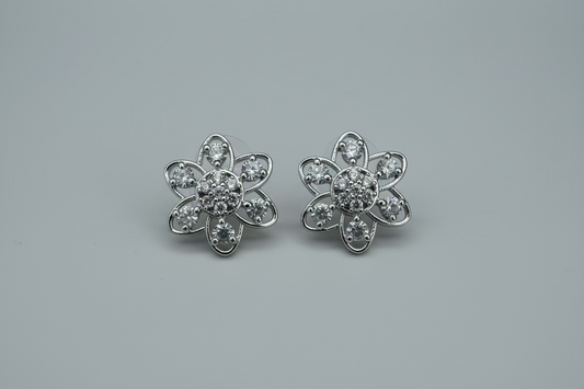Crystal Petal Blossom Stud Earrings