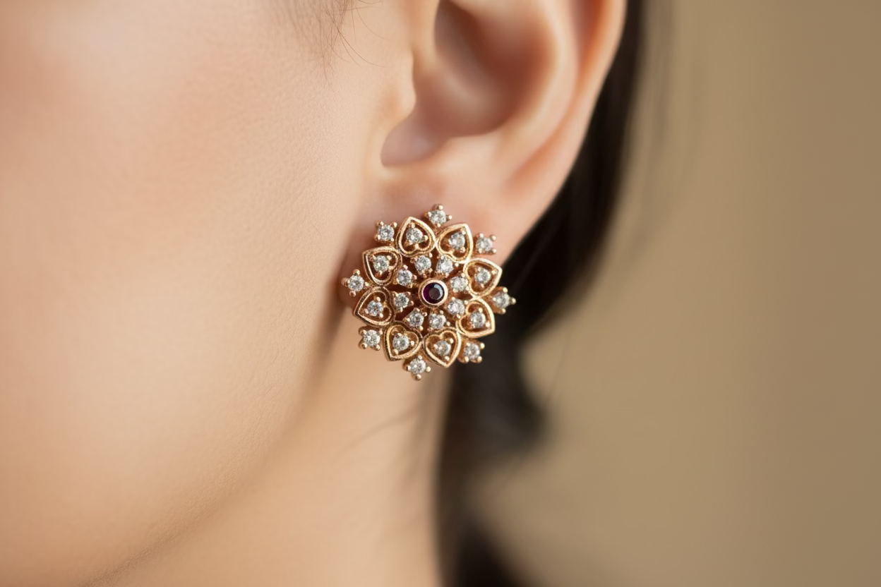 Mandala Flower Studs