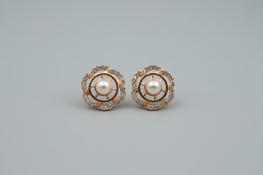 Floral Halo Pearl & Stone Studs